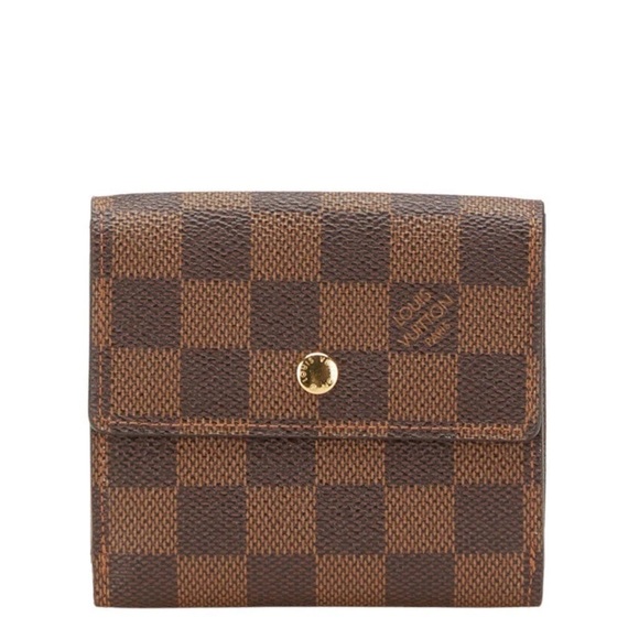 Louis Vuitton Portefeuille Elise Damier Wallet Women Brown One Size